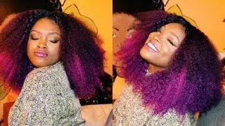 KinkyCurlyYaki Hair Review: How to make a Full Wig with a Lace Closure (I have PURPLE HAIR!!!)