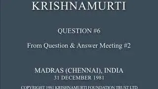 Krishnamurti - Does God exist?