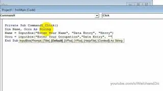 14.  Visual Basic 6.0  in Urdu - Working With InputBox.