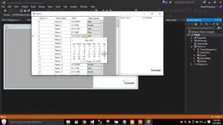 windows grid application with multiple cell types