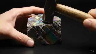 Satisfying Cut of Mineral/Rock | Crystal Layer Reveal in Slow Motion | 