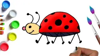 How to draw a ladybug, a funny insect, drawing for children and toddlers, easily draw an insect