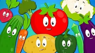 Ten little Vegetables Jumping On The Bed | Vegetables Song | Nursery Rhymes | Baby Songs