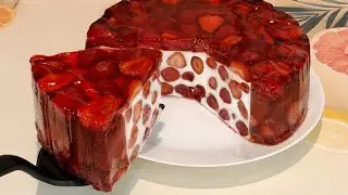 🍓Strawberry cake! Cake 2024 WITHOUT BAKE! THE BEST AND EASIEST RECIPE! Kitchen and Cooking!
