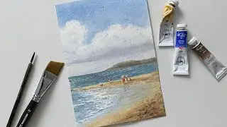 Морской пейзаж акварелью. Рисуй со мной. Подробный мастер-класс без ускорений и с пояснениями.