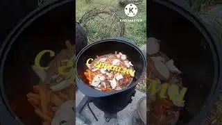 Гусь с гречкой в казане