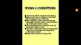 Free Online Art Competition 2021/Win E-certificates/😃😍🥰🤩🤑🤗