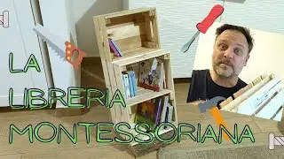 Libreria montessoriana per bambini con le cassette di legno Ikea
