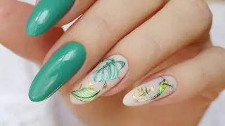 Летний маникюр обычным лаком, объемный слайдер-дизайн