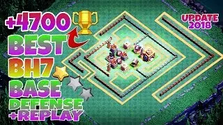 NEW COC BEST +4700!! (BH7) ⚔ Builder Hall 7 Base W/PROOF Anti 1/2 Star Trophy Base With Replay 2018