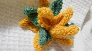 Flor # 1  punto Tunesino (flower crochet)