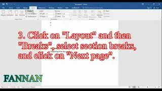 Page numbers starting from specific number in Microsoft Word 2016 - Insert sections in Word 2016.
