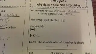 Integers, Absolute Value, and Opposites