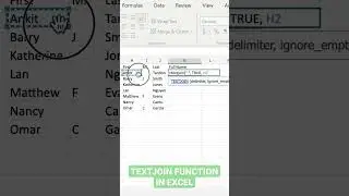 TEXTJOIN FUNCTION IN EXCEL | #shorts