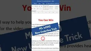 MS Word: New Underline Style Trick 