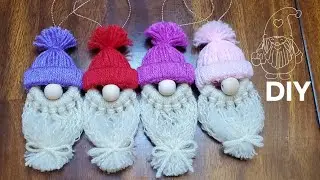 Easy DIY Yarn Gnome Ornaments | Christmas Ornaments