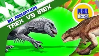 Green Screen Jurassic World T Rex vs Indominus Rex - Footage PixelBoom