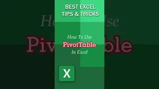 How To Use Pivot Table In Excel #Shorts