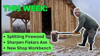 Splitting Firewood and Building Bench for New Timber Frame Work Shop