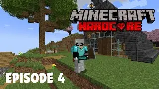 Surviving Hardcore Minecraft (Ep.4) - Building My Starter House