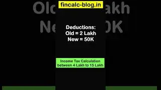 Income Tax Calculation between 4 Lakh to 15 Lakh in FY 2023-24