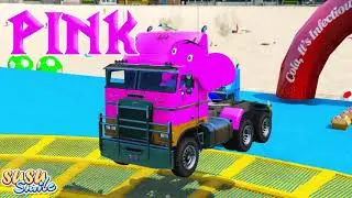 Learn Colors 3D with Super Heroes for Kids #13 - Super Heroes Drive and Song For Kids - Bin Channel
