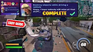 Destroy objects while driving a vehicle Fortnite