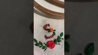 Very Easy Handkerchief Embroidery🧡#viral #trending #shorts #embroidery #handkerchief