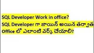 Roles and responsibilities of SQL developer