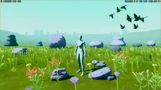 Stylized Blackbirds and Boulders