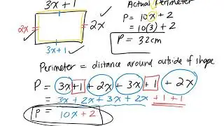 How to simplify area and perimeter expressions 2.6 gr 9 academic
