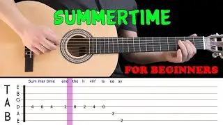 SUMMERTIME | Easy guitar melody lesson for beginners (with tabs) - Fitzgerald & Armstrong
