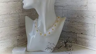 Tutorial de Collar con Cristales transparentes/ paso a paso// Dinora Ortiz