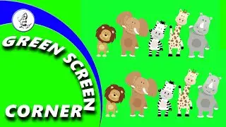 ANIMAL CARTOON KIDS DANCE - Green Screen Corner - Chrome Key Animation Video - Free use No Copyright