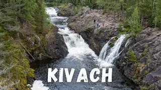 Водопад Кивач с высоты! Заповедник Кивач Карелия / Kivach waterfall Karelia
