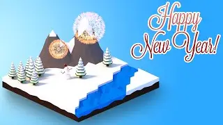 Урок по Blender. Новогодняя сцена в лоу поли.
