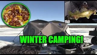 Winter Camping and Ice Fishing Walleye! | My Setup