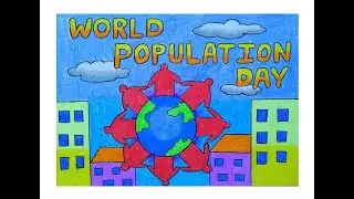 WORLD POPULATION DAY DRAWING | WORLD POPULATION DAY POSTER DRAWING EASY | WORLD POPULATION DAY 2021