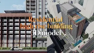 Residential High-rise Building Exterior Scene | 3D Model for SketchUp & Lumion