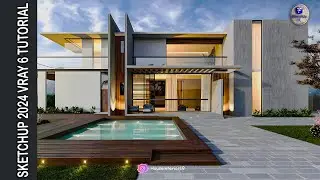 Sketchup House Exterior Design V-Ray Render Settings | Sketchup 2024 + V-Ray 2024