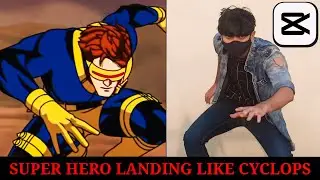 Cyclops Superhero landing VFX using capcut in phone