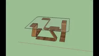 How to make wooden & glass modern table in sketchup.