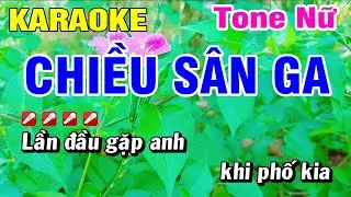 Karaoke Chiều Sân Ga Nhạc Sống Tone Nữ Beat Chuẩn | Hoài Phong Organ