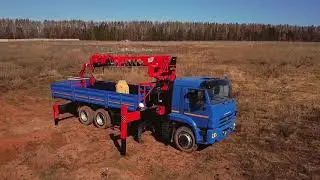 Камаз 65117 с БКУ Dintek LS2056. Бурильно-крановая установка Dintek