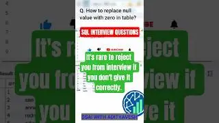 🔥Top SQL Interview Question: how to repalce NULL with zero in your output? 