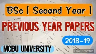 B.Sc. [ Second Year ] Previous Papers | 2018-19 | Mcbu University #previous_year_paper #aimershatta