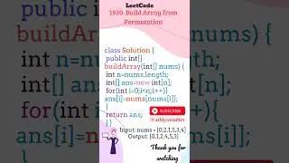 1930.Build array permutations| leetcode | java 