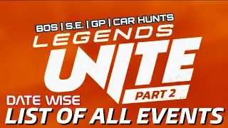 Asphalt 9 Legends Unite Part 2 List Of all Events Date wise Special Event GP Starway Car Hunts