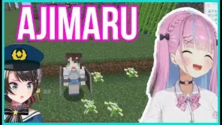 Minato Aqua Try Ajimaru Shop And Imitate Subaru | Minecraft [Hololive/Sub]