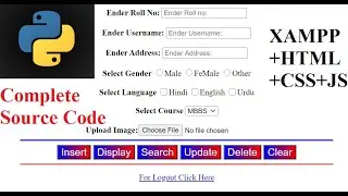Python(Back-End)Front-End(PHP,HTML,CSS) using Login/Register, insert,update, delete, search, display
